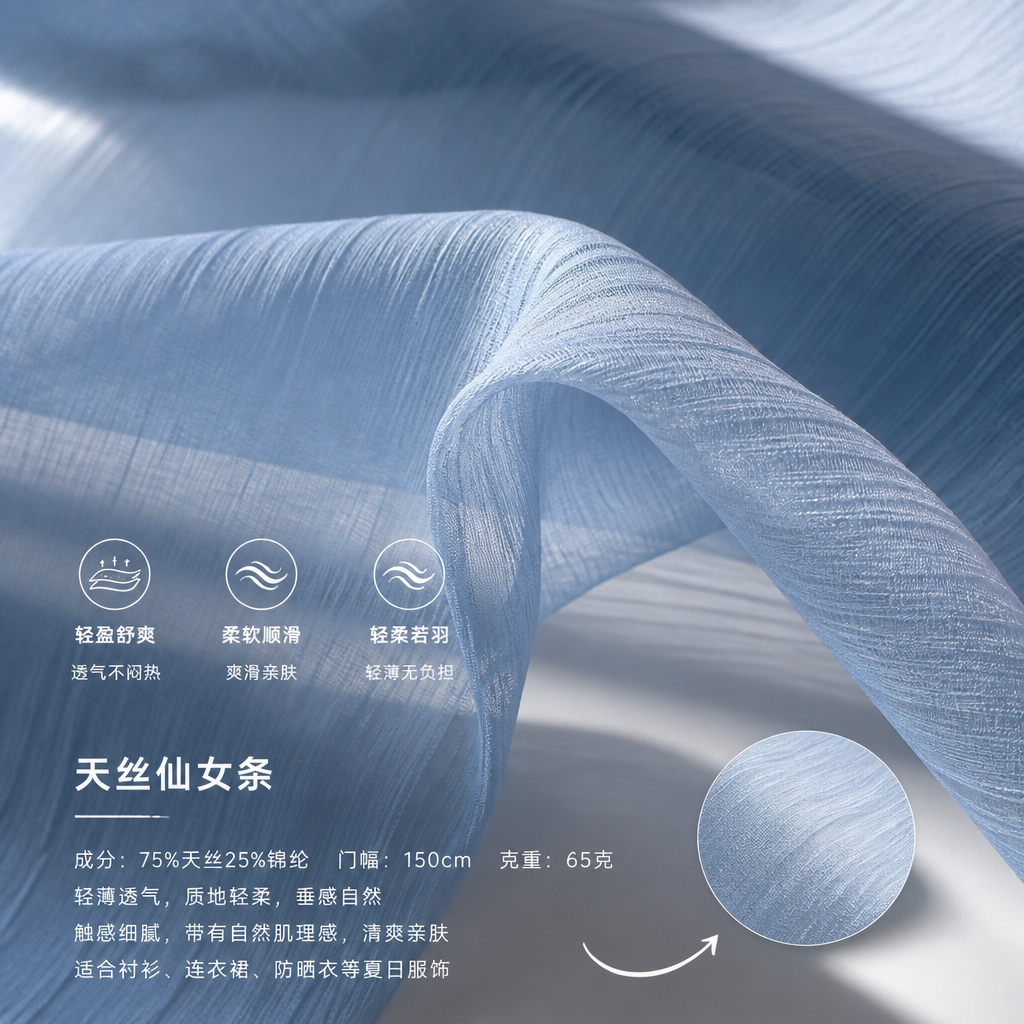 Tencel Fine-Stripe Fabric 产品图片 5