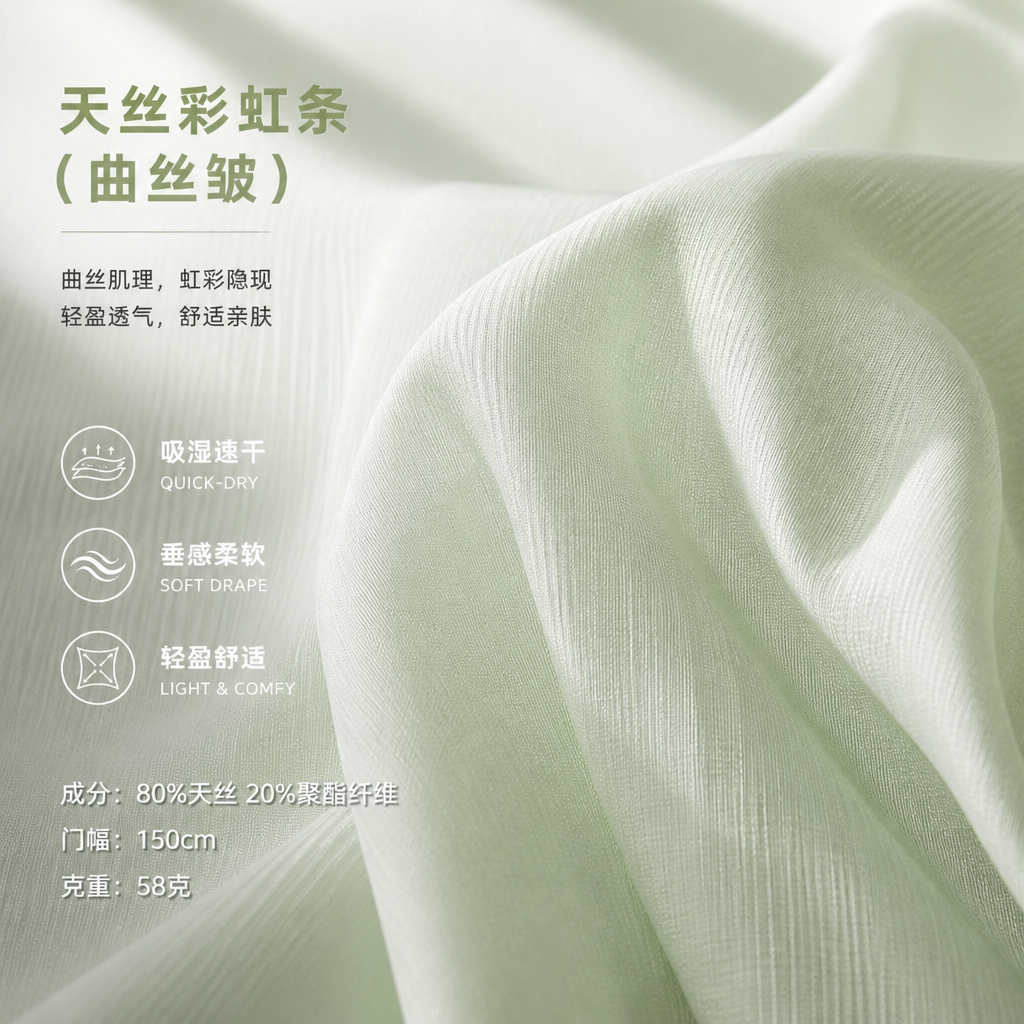 天丝彩虹条（曲丝皱） 产品图片 3