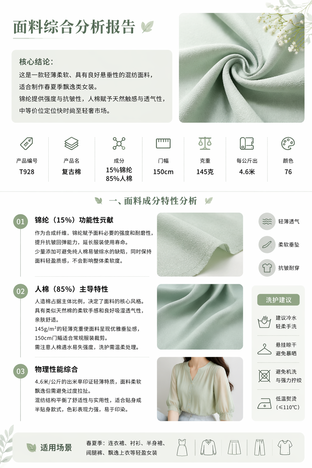 Vintage Cotton-Feel Fabric 产品图片 2